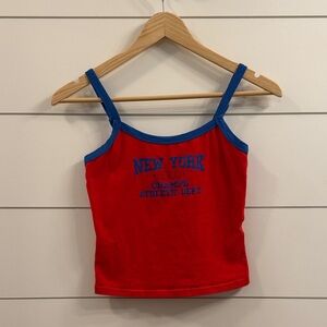 Edikted Red and Blue Tank Top Crop USA Shirt